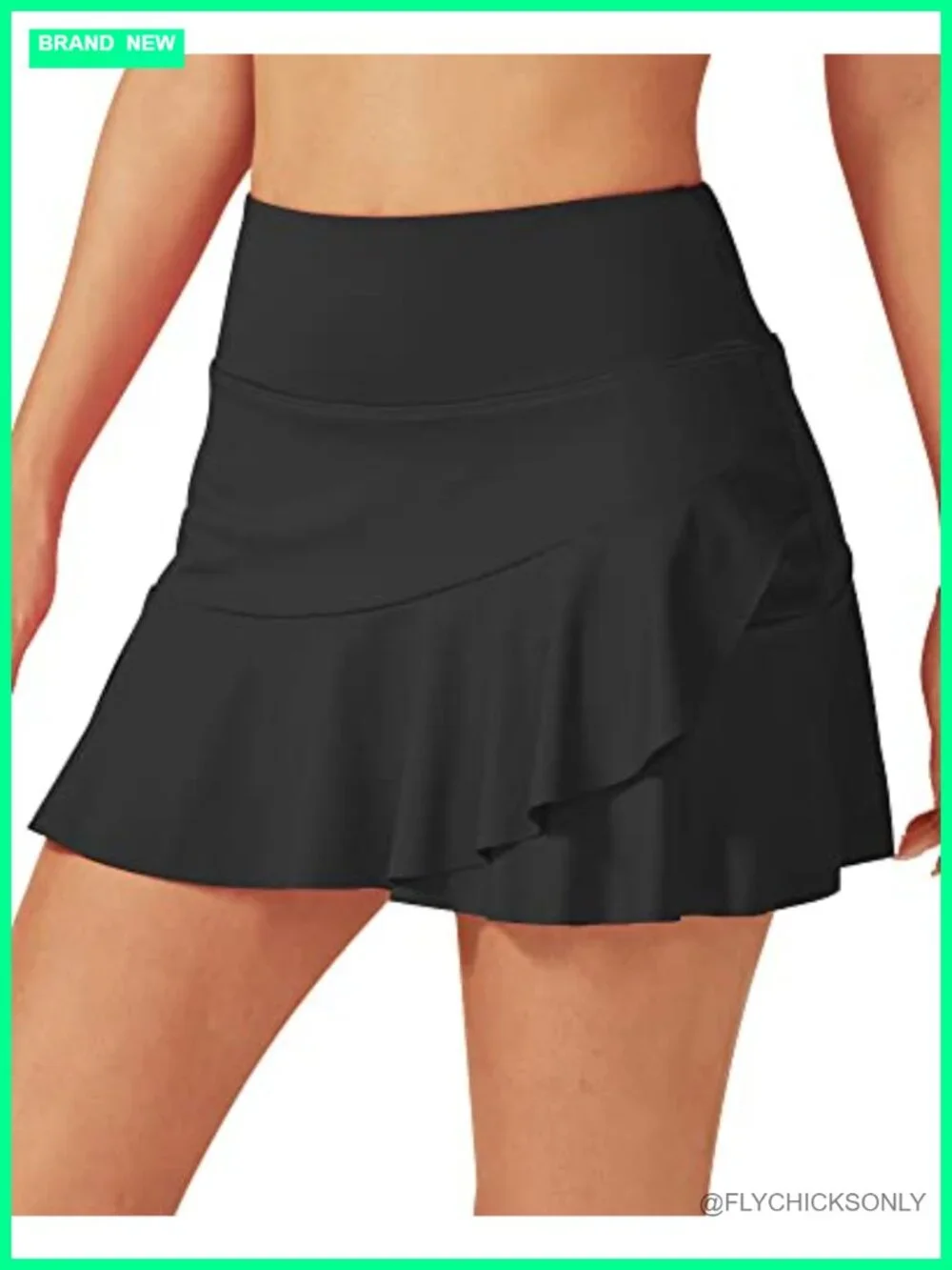 Tennis Skirt with High Waist and Pockets Ruffle Athletic Skort with Inner Shorts